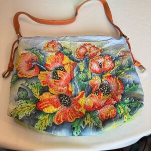 Floral Canvas Shoulder Bag